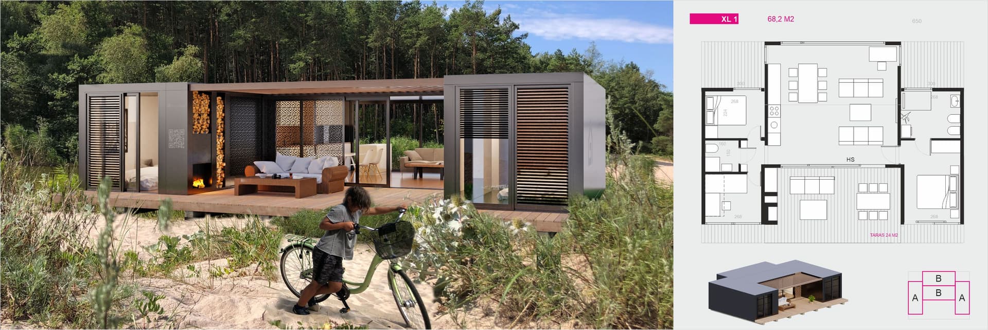 Projekt domu kontenerowego. Wersja XL